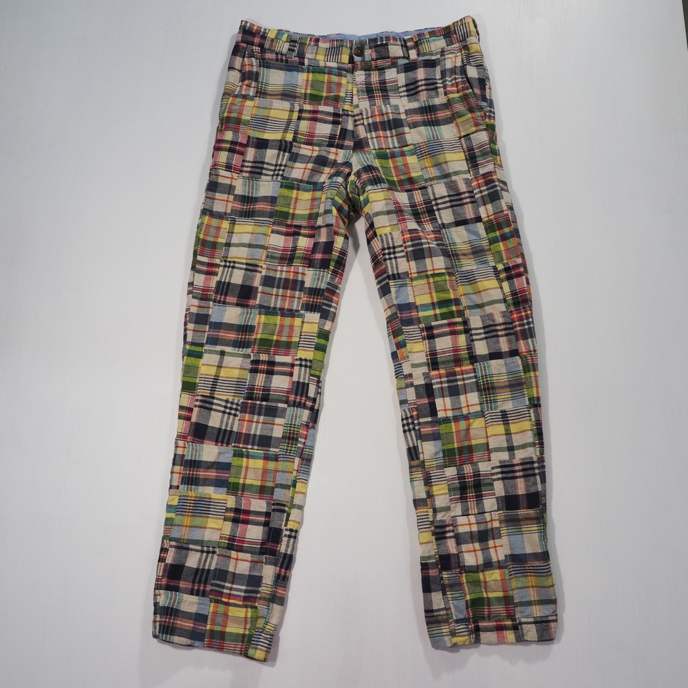 Brooks Brothers Pants Men 32x32 India Madras Patchwork Plaid Clark Chino Trouser